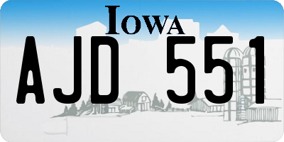 IA license plate AJD551