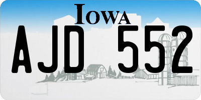 IA license plate AJD552