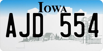 IA license plate AJD554