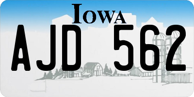IA license plate AJD562
