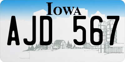 IA license plate AJD567