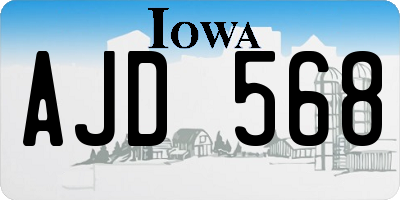 IA license plate AJD568