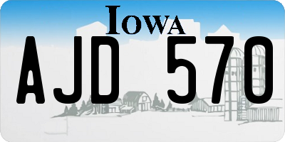 IA license plate AJD570