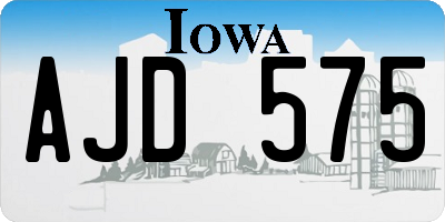 IA license plate AJD575