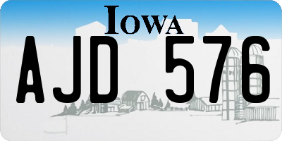 IA license plate AJD576
