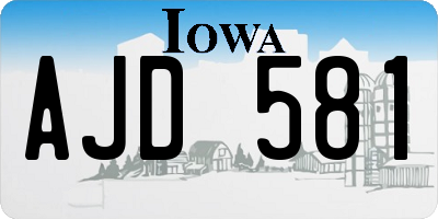 IA license plate AJD581