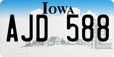 IA license plate AJD588