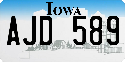 IA license plate AJD589