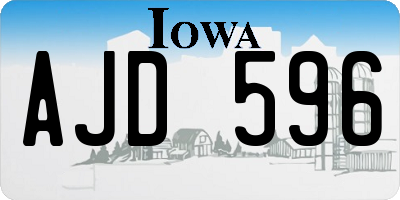 IA license plate AJD596