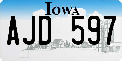IA license plate AJD597