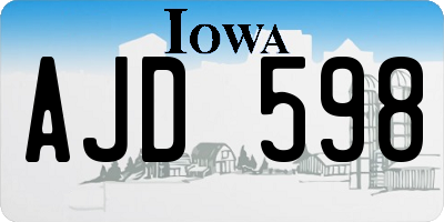 IA license plate AJD598