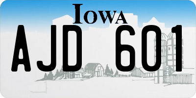 IA license plate AJD601