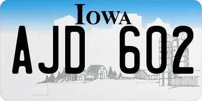 IA license plate AJD602