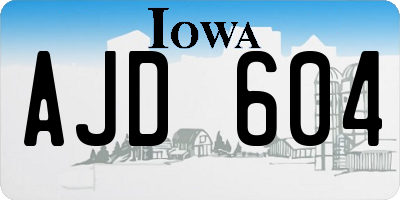 IA license plate AJD604