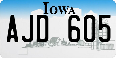 IA license plate AJD605