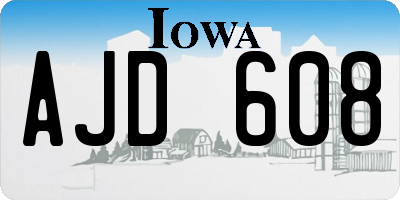 IA license plate AJD608