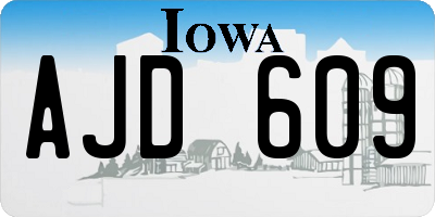 IA license plate AJD609
