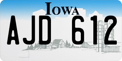 IA license plate AJD612