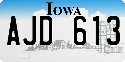 IA license plate AJD613