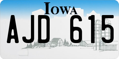 IA license plate AJD615