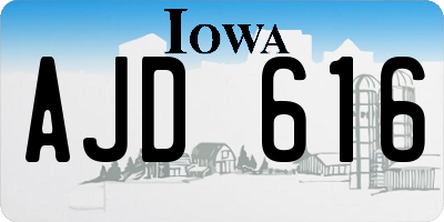 IA license plate AJD616
