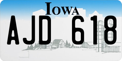 IA license plate AJD618