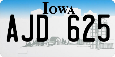 IA license plate AJD625