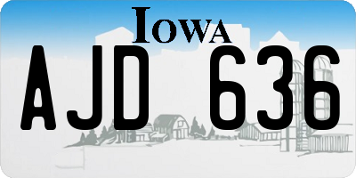 IA license plate AJD636