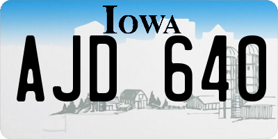 IA license plate AJD640