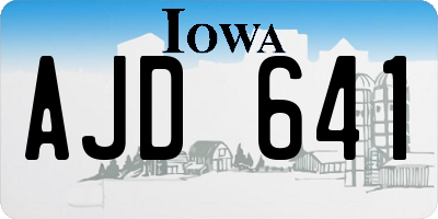IA license plate AJD641