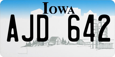 IA license plate AJD642