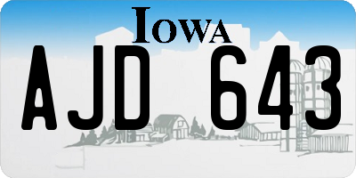 IA license plate AJD643