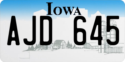 IA license plate AJD645