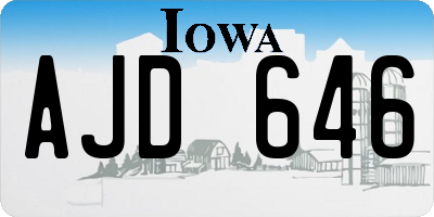 IA license plate AJD646