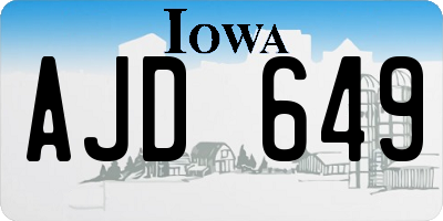 IA license plate AJD649