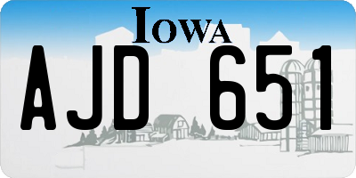 IA license plate AJD651