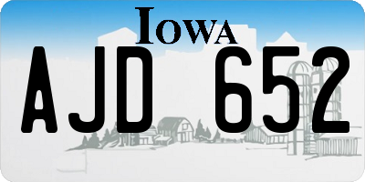 IA license plate AJD652