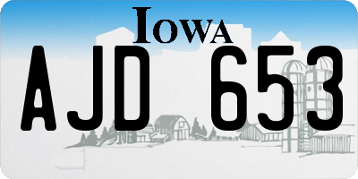 IA license plate AJD653