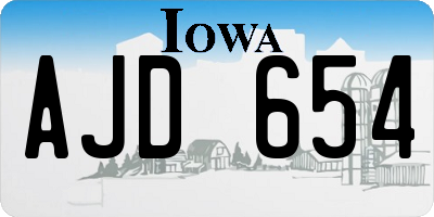 IA license plate AJD654