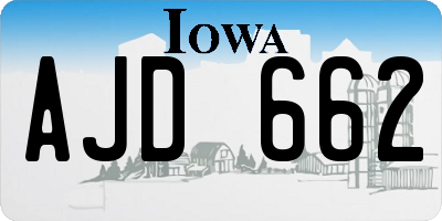 IA license plate AJD662