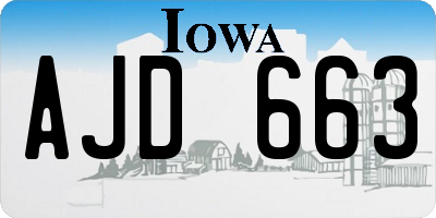 IA license plate AJD663