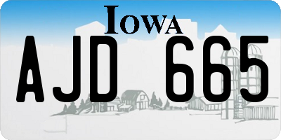 IA license plate AJD665