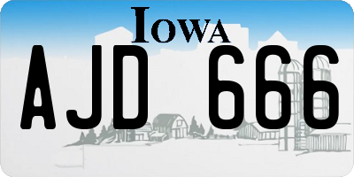 IA license plate AJD666