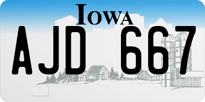 IA license plate AJD667