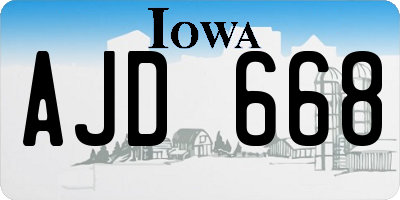 IA license plate AJD668