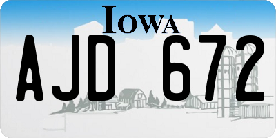 IA license plate AJD672