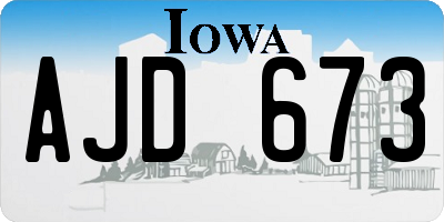 IA license plate AJD673