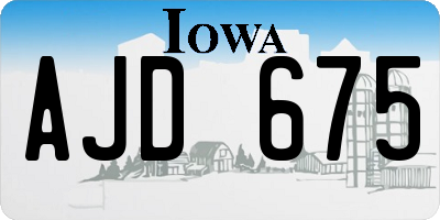 IA license plate AJD675