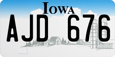 IA license plate AJD676