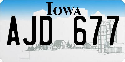 IA license plate AJD677
